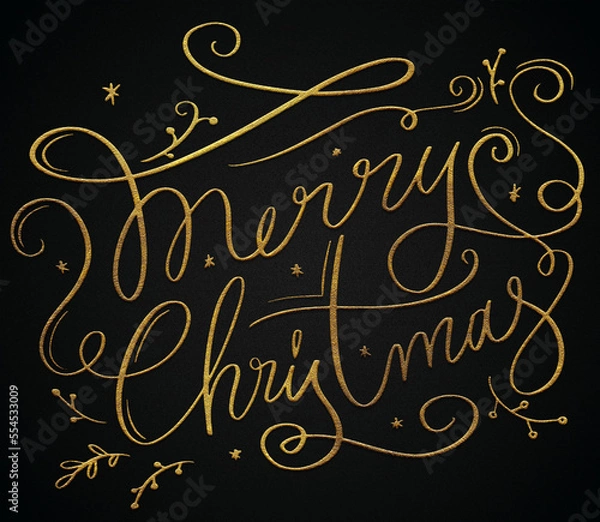 Obraz Merry Christmas golden calligraphy design poster banner