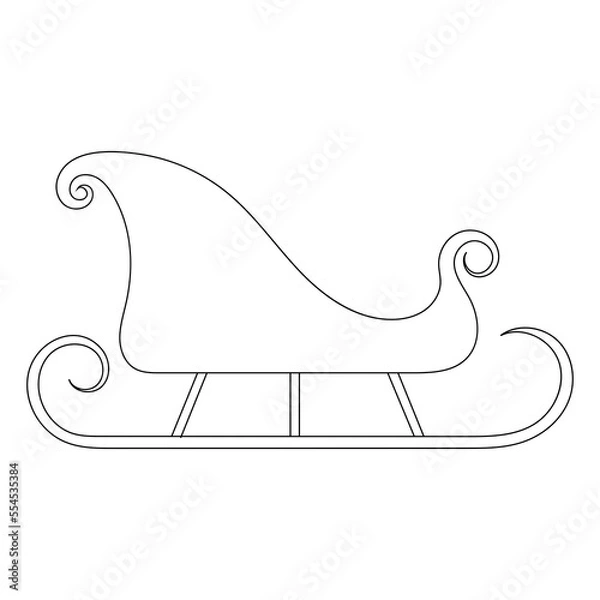 Fototapeta Christmas sledge vector icon logotype.