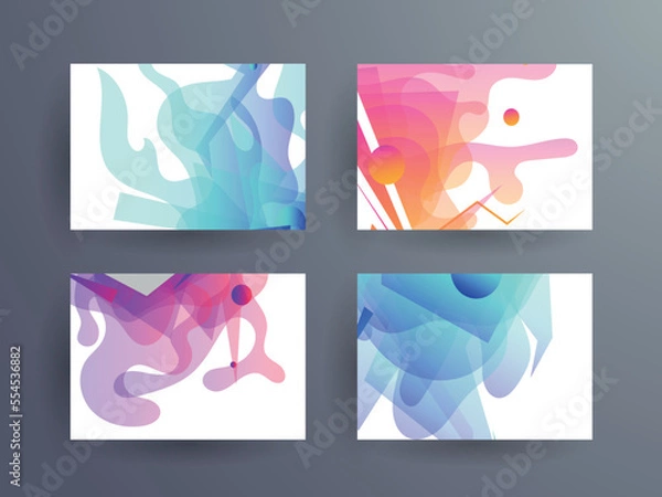 Fototapeta Geometric pattern background texture for brochure cover design.  gradient color gradient banner template. Abstract vector wave shape for presentation templates