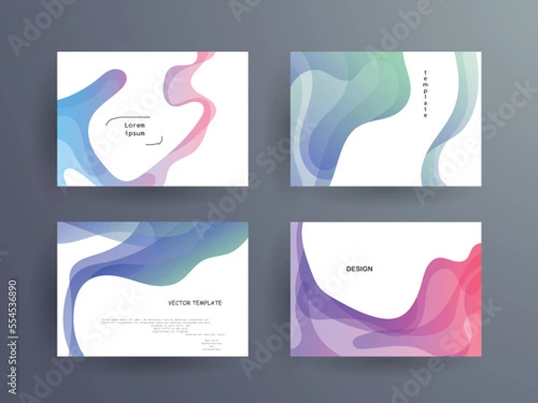 Obraz Geometric pattern background texture for brochure cover design.  gradient color gradient banner template. Abstract vector wave shape for presentation templates