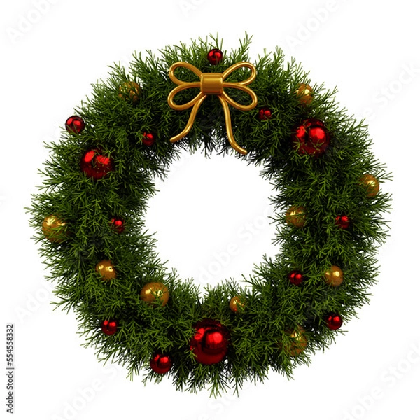 Obraz 3D Christmas wreath made of Christmas tree branches
