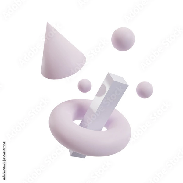 Fototapeta 3d Shapes Transparent Background