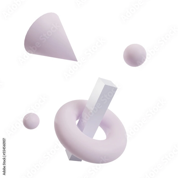 Fototapeta 3d Shapes Transparent Background