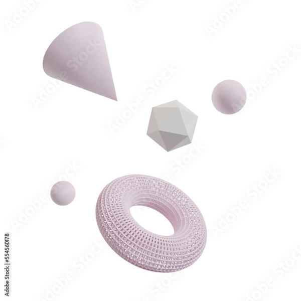 Fototapeta 3d Shapes Transparent Background