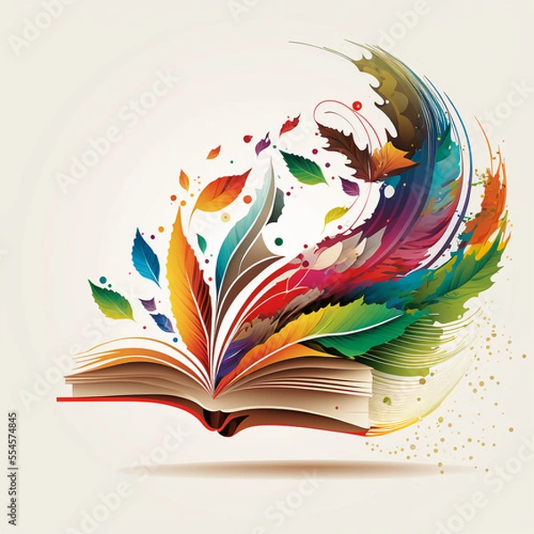 Obraz Literature symbol illustration for logo or design. Generative AI.
