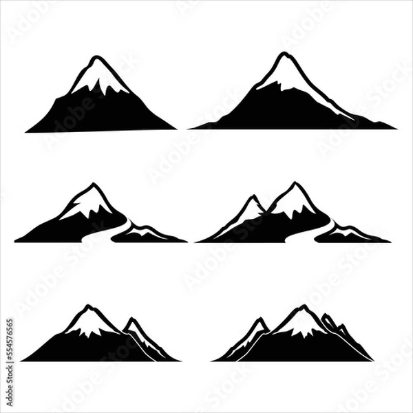 Fototapeta vector mountain icon shape with white background
