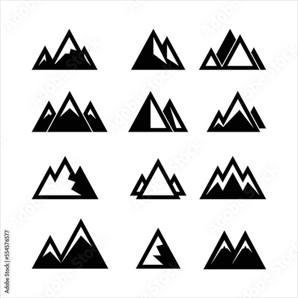 Fototapeta vector mountain icon shape with white background
