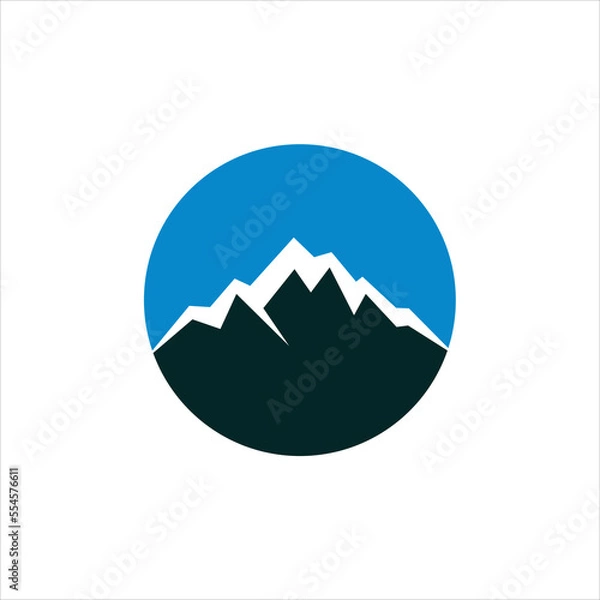 Fototapeta vector mountain icon shape with white background
