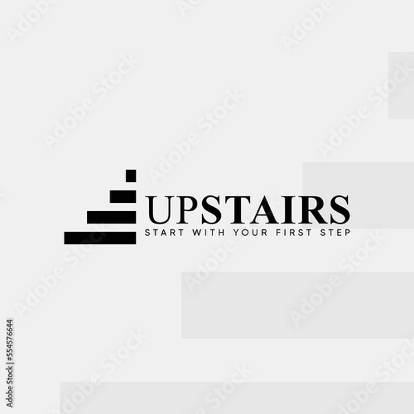 Fototapeta simple modern stair vector logo

