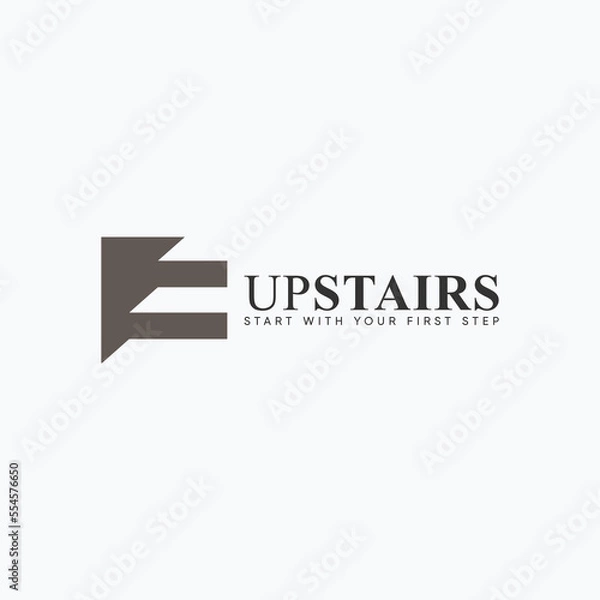 Fototapeta simple modern stair vector logo
