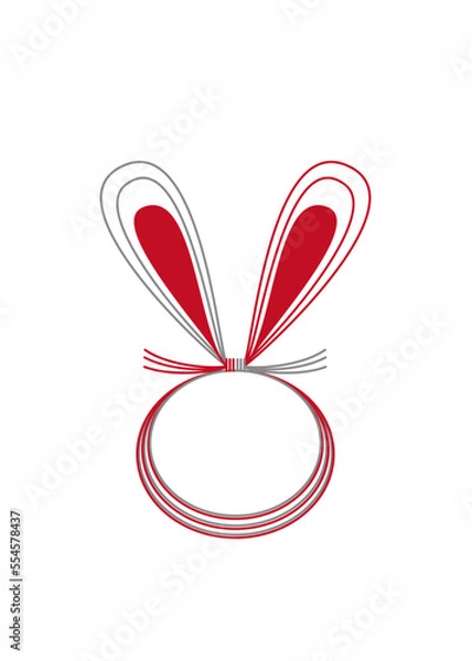 Obraz ウサギの水引　うさぎ　縁起のいい　年賀状