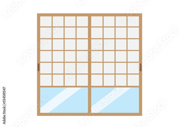 Fototapeta 障子のイラスト（ガラス）