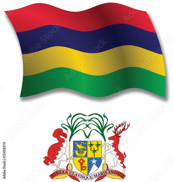 Obraz mauritius textured wavy flag vector
