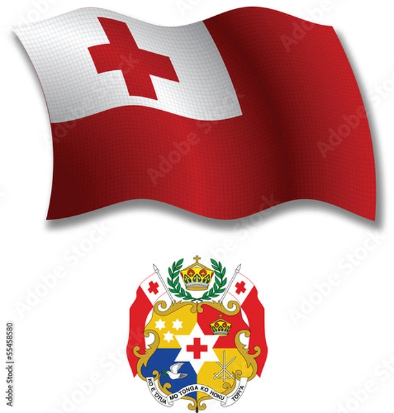 Obraz tonga textured wavy flag vector
