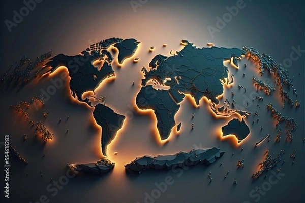 Obraz Digital illustration about map.