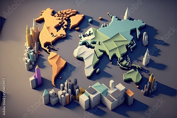 Fototapeta Digital illustration about map.