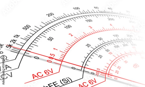 Fototapeta Analog multimeter scale