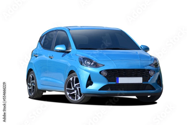 Fototapeta Small car on white background, front view