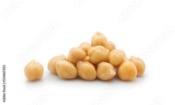 Obraz Cooked chickpea or Egyptian pea isolated on white background 