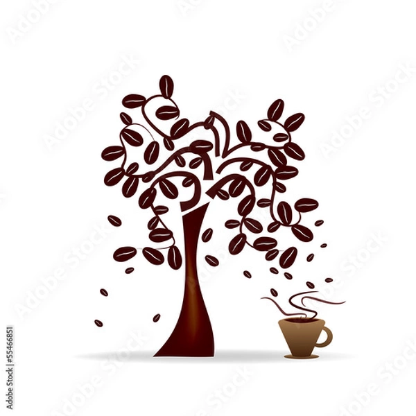 Fototapeta Abstract Design - tree with coffee beans