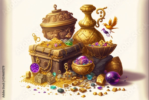 Obraz ゴールドや宝石などのお宝　Generative AI