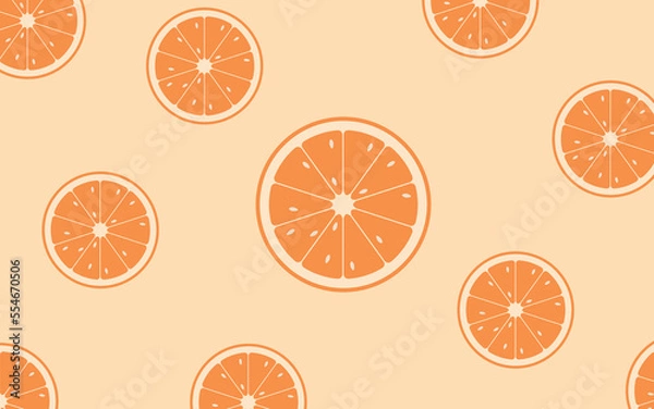 Fototapeta Background with several orange slices.