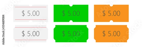 Fototapeta Paper sticker price labeller vector