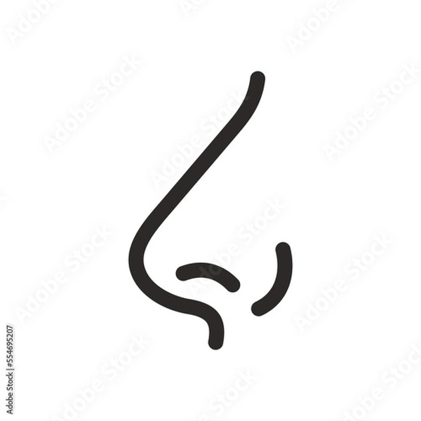 Fototapeta Nose icon. Vector icon isolated on white background.