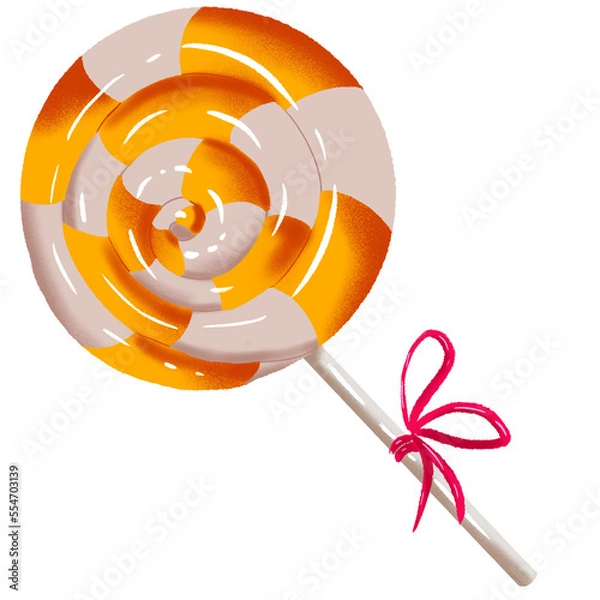 Fototapeta Christmas round candy. Striped mints without wrapper.