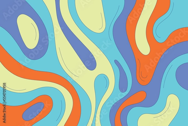 Fototapeta Groovy textures background. psychedelic wave pattern