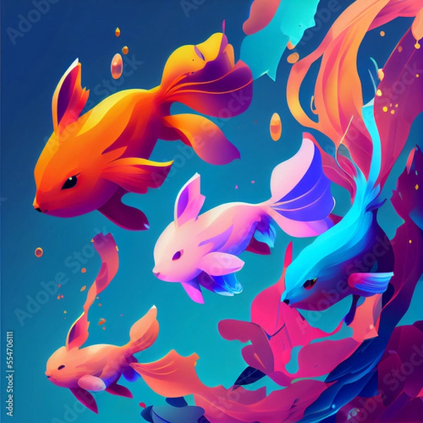 Fototapeta Animals in a smooth gradient style