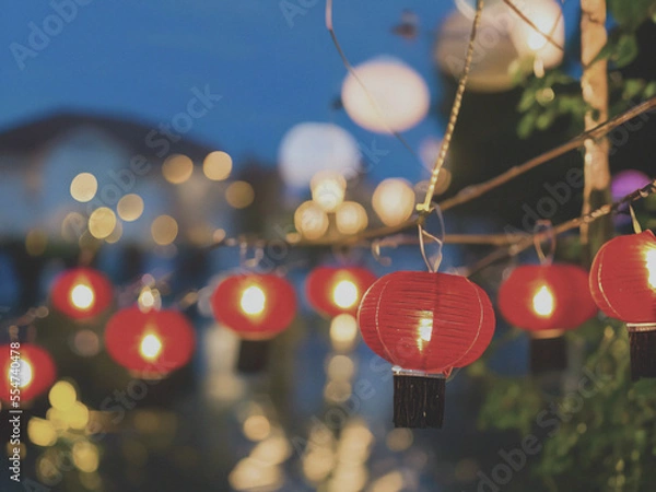 Obraz hanging paper lanterns