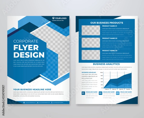 Fototapeta set of business flyer template with minimalist layout and modern style use for promotion kit and product publication