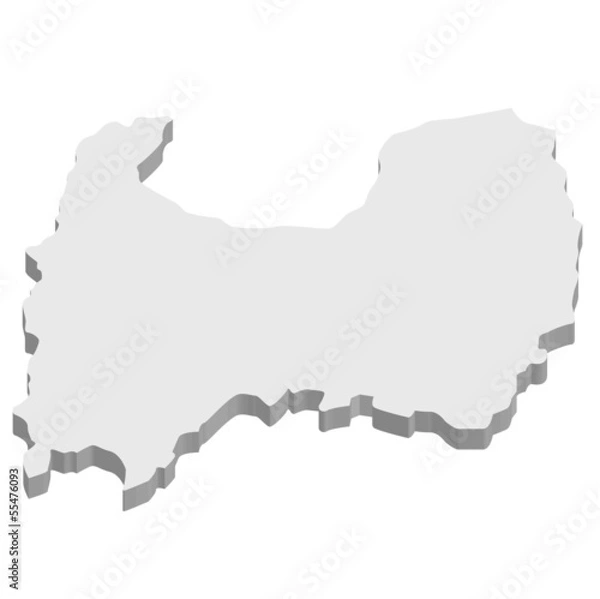 Fototapeta 富山　地図　3D