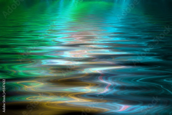 Fototapeta Abstract colorful water background, computer generated