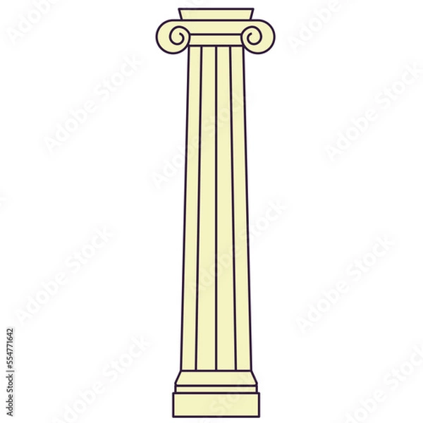 Obraz Ionic column vector illustration in line filled design