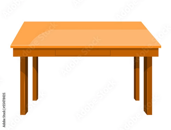 Obraz Wooden table isolated illustration