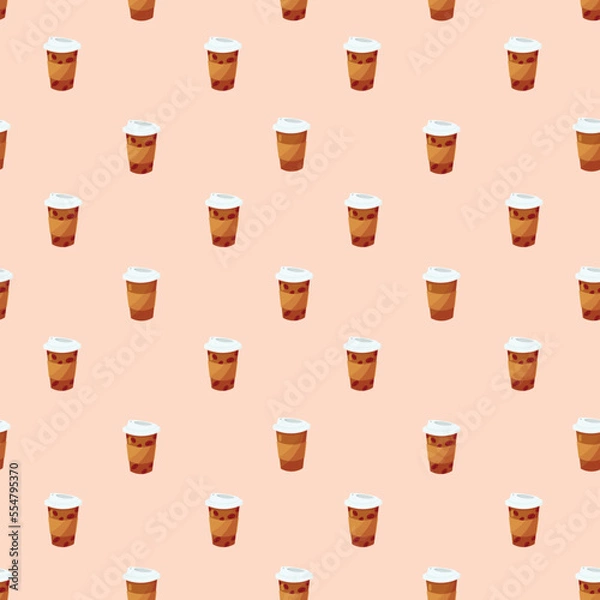 Fototapeta seamless pattern with coffee cups