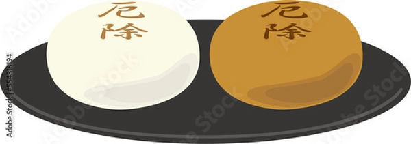 Obraz 厄除けまんじゅうイラスト