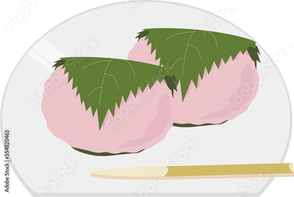Obraz 桜餅（関西）イラスト