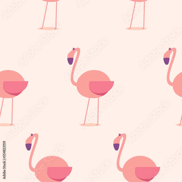 Fototapeta Cute flamingo pattern. flamingo illustration pattern. Flat Vector Illustration.
