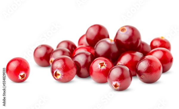 Fototapeta heap cranberries on a white isolated background