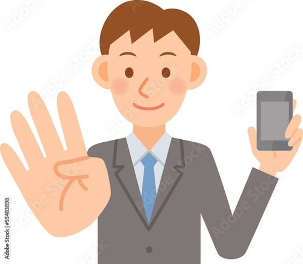 Fototapeta ビジネスマン　モバイル