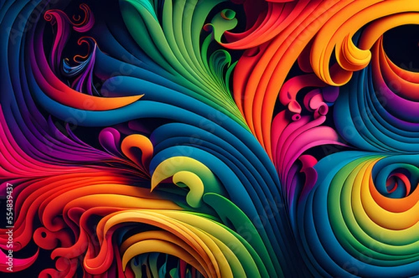 Fototapeta Seamless Abstract Colorful Design, texture, curvy and artistic Illustration pattern