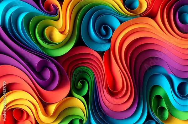 Fototapeta Seamless Abstract Colorful Design, texture, curvy and artistic Illustration pattern
