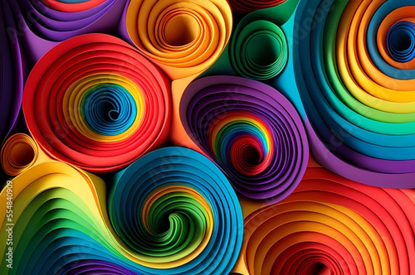 Fototapeta Seamless Abstract Colorful Design, texture, curvy and artistic Illustration pattern
