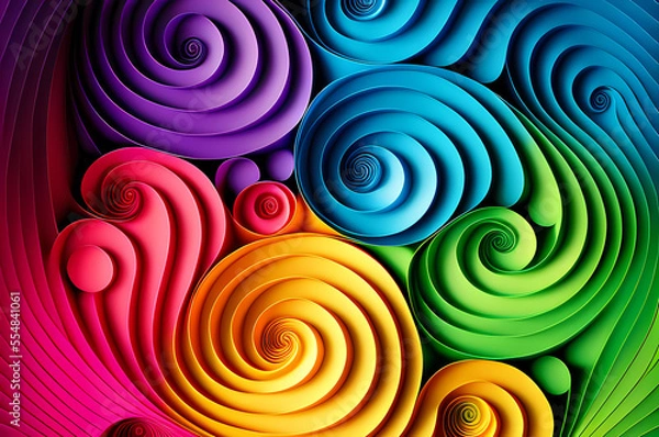 Fototapeta Seamless Abstract Colorful Design, texture, curvy and artistic Illustration pattern