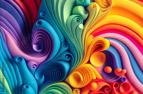 Obraz Seamless Abstract Colorful Design, texture, curvy and artistic Illustration pattern