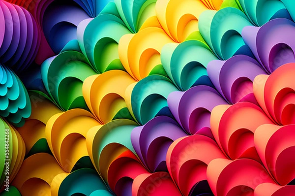 Fototapeta Seamless Abstract Colorful Design, texture, curvy and artistic Illustration pattern