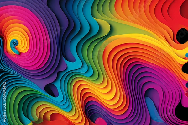Fototapeta Seamless Abstract Colorful Design, texture, curvy and artistic Illustration pattern